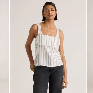 Quince 100% European Linen Square Neck Tank. New with tags